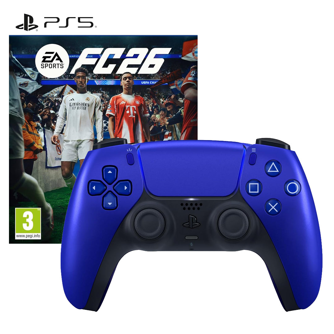 EA Sports - FC26 (PS5) + Sony Official PlayStation 5 - DualSense Wireless Controller - Cobalt Blue