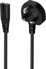 UK 3-Pin Plug to IEC C7 Figure 8, 2.5A 250V 300W, 3 Prong Plug Power Cord