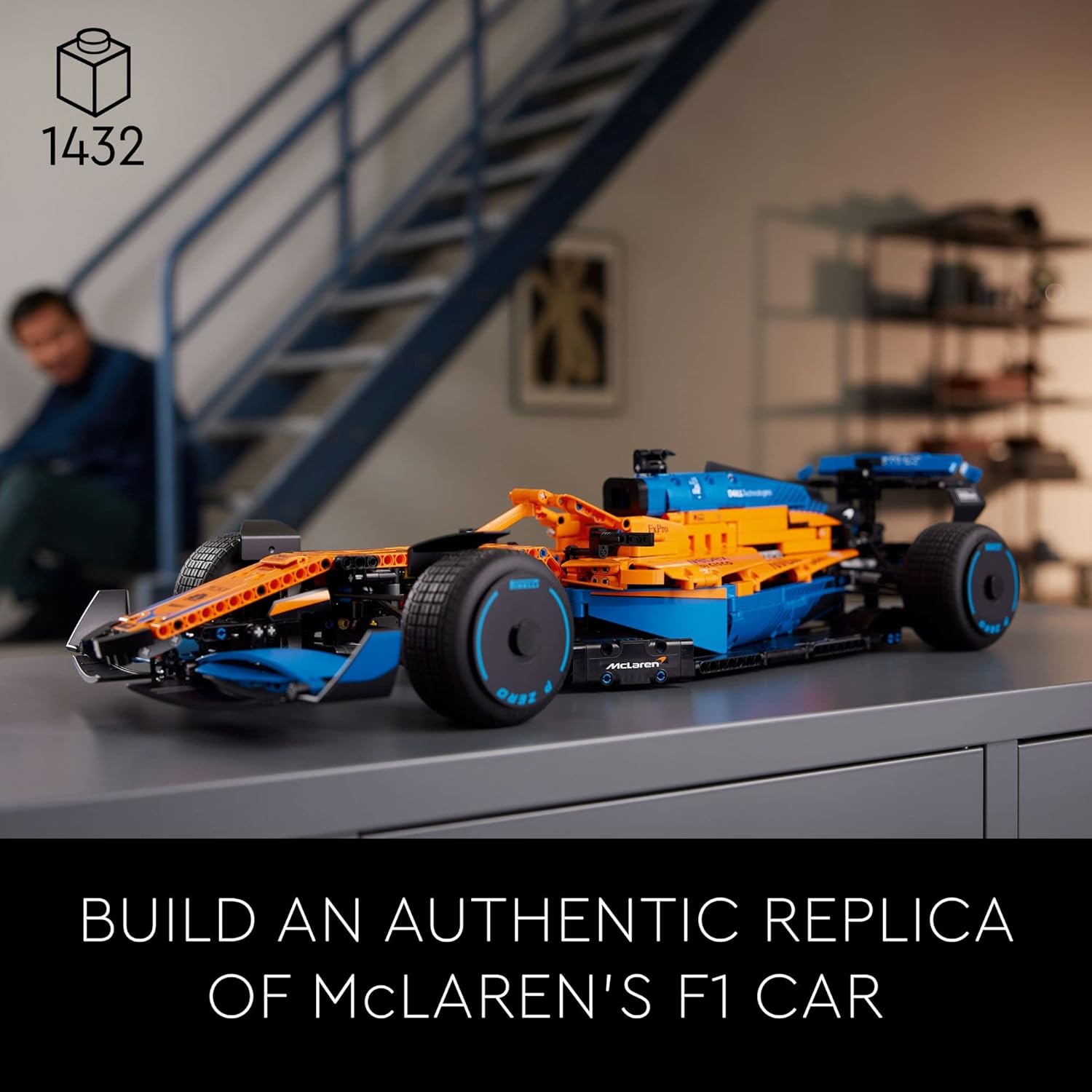 LEGO 42141 Technic McLaren Formula 1 2022 Replica Race Car Model Building Kit, F1 Motor Sport Set