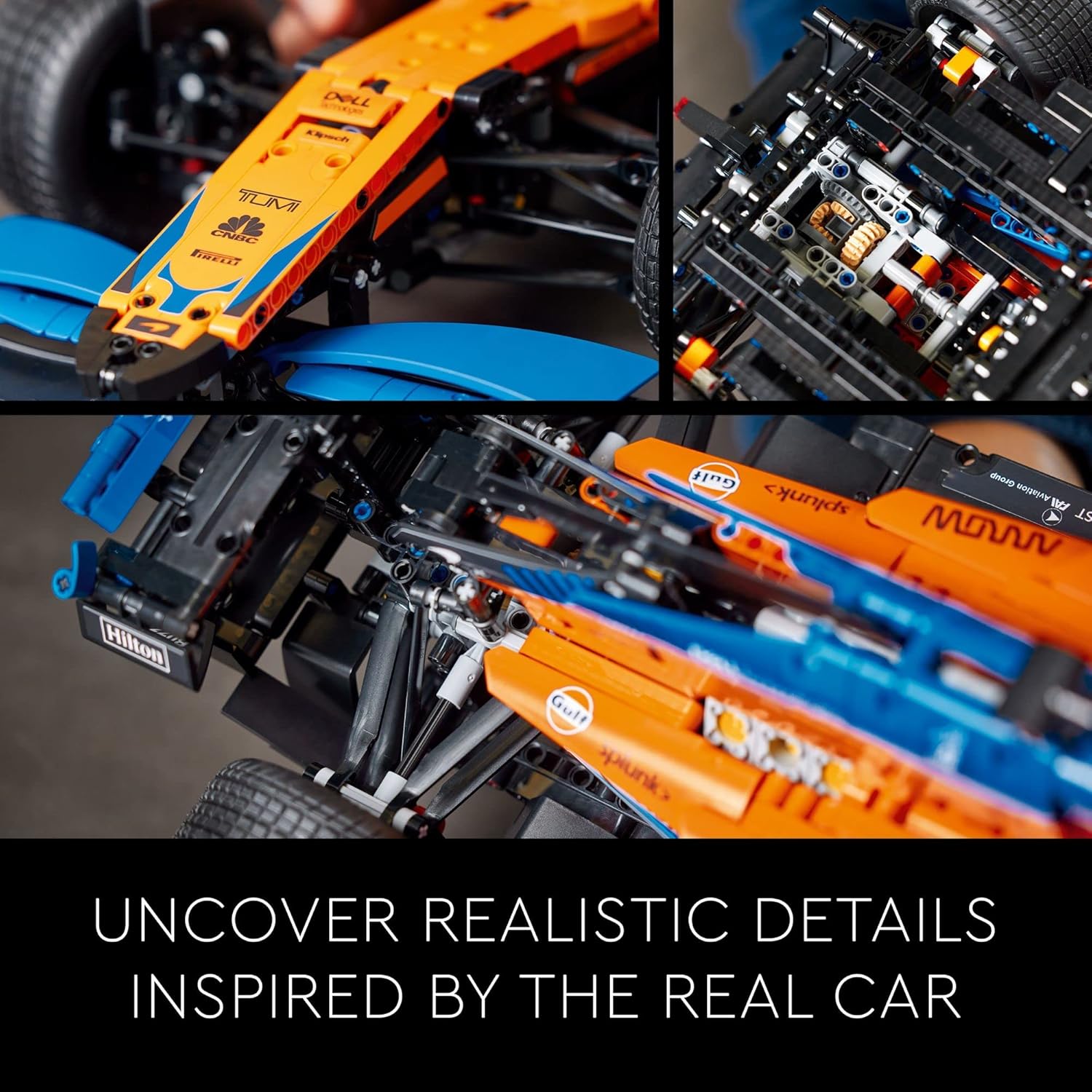 LEGO 42141 Technic McLaren Formula 1 2022 Replica Race Car Model Building Kit, F1 Motor Sport Set