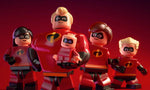 LEGO minifigures of the Incredibles family, including Mr. and Mrs.