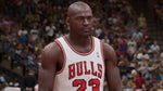 Basketball player Michael Jordan in a Bulls jersey standing in front of a crowd from the game NBA 2K23 for PlayStation 5.