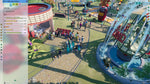 Screenshot of a theme park simulation game with roller coaster and queue.. From the game Park Beyond for PlayStation 5.