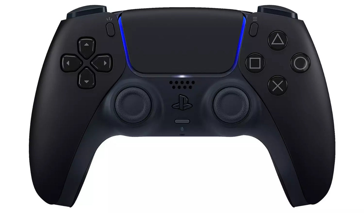 Sony Official PlayStation 5 DualSense Wireless Controller - Midnight Black against a white background