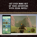 Promotional graphic for 'Zelda Notes' with a phone screen and game scene on a decorative background.