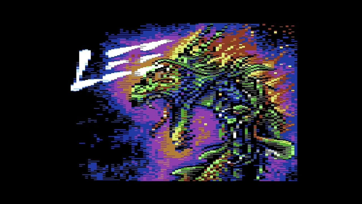 Lee retro game artwork displayed on Atari THE400 Mini, featuring colourful pixel-style martial arts character artwork against a dark background.