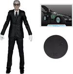 McFarlane Batman Forever Alfred Pennyworth action figure with collector card and black display stand