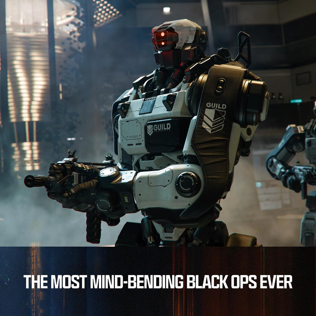 Promotional image of an armoured soldier holding a weapon in Call of Duty: Black Ops 7