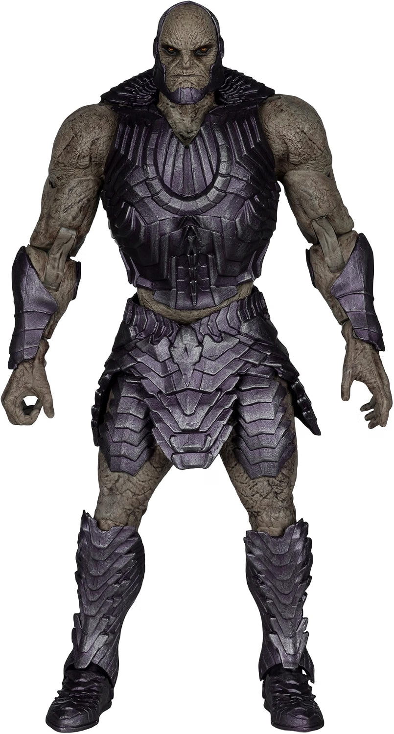 Full front view of the McFarlane DC Multiverse Darkseid action figure in purple armour from Zack Snyder's Justice League