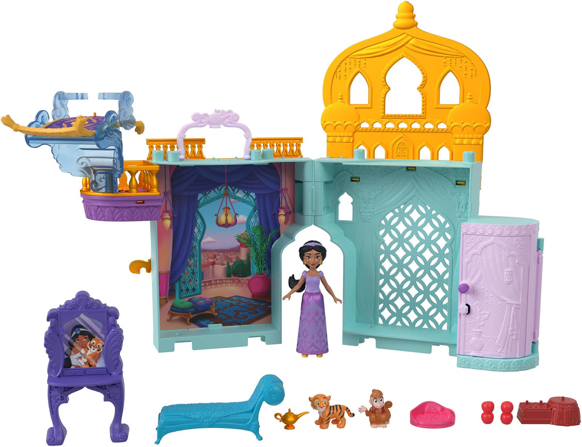 Disney Princess Jasmine Storytime Stackers palace playset with Jasmine doll, Rajah, Abu and accessories