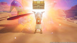 Dragon Quest Treasures Nintendo Switch gameplay screenshot showing a character surrounded by golden light in a vibrant fantasy adventure setting.