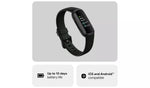 Fitbit Inspire 3 Black fitness tracker product illustration showing its compact wristband design, AMOLED display and everyday activity tracking features.
