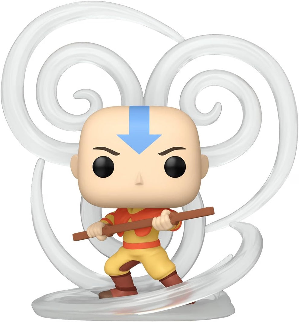 Funko Pop Deluxe Aang 1806 vinyl figure with staff and swirling airbending effect