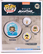 Rear of Funko Pop Deluxe Katara 1807 packaging showing Avatar The Last Airbender collectible figures