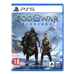 God of War Ragnarök for PlayStation 5, resealed edition, featuring Kratos and Atreus on the official PS5 game cover with PEGI 18 rating.