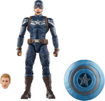 Marvel Legends Captain America figure with alternate Steve Rogers head and shield accessories