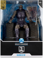 Front of McFarlane DC Multiverse Gold Label Darkseid with Throne retail packaging from Zack Snyder's Justice League
