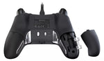 Nacon Revolution X Pro Xbox controller shown from behind with one removable grip cover detached, revealing the internal compartment for adjustable controller weights.