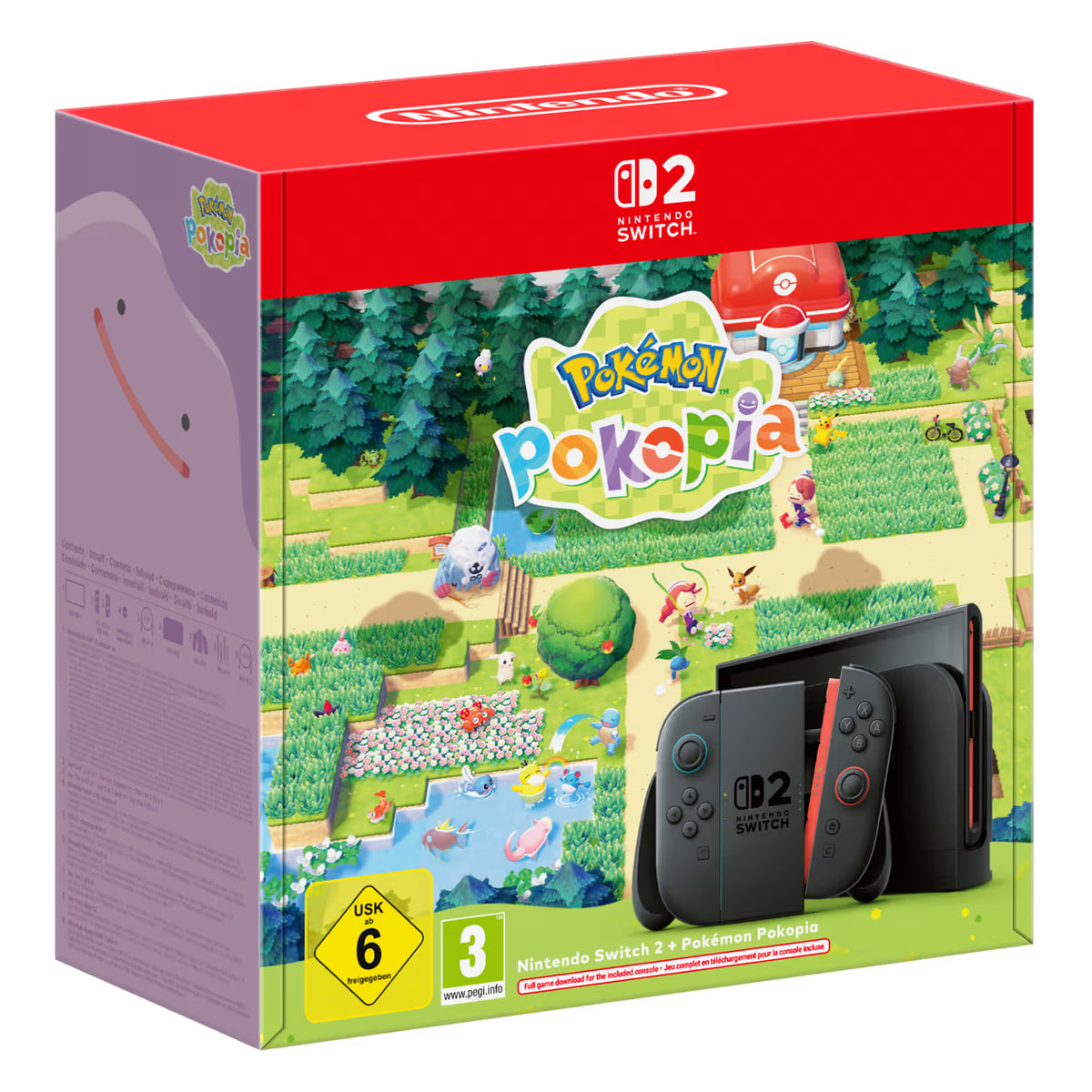 Nintendo Switch 2 256GB Pokémon Pokopia Console Bundle in official retail packaging, featuring the Switch 2 console, Pokémon Pokopia artwork and game bundle branding.