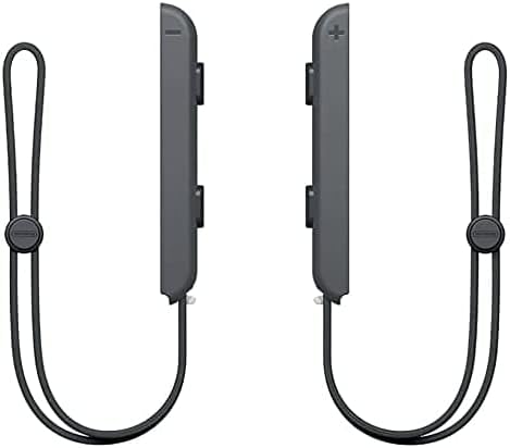 Nintendo Switch Joy-Con wrist strap accessories in black, showing the wrist loops and attachment rails for the left and right controllers.
