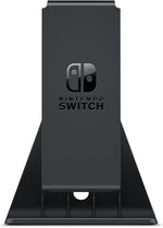Rear view of the official Nintendo Switch Joy-Con Charging Stand Two-Way, showing its black upright design and Nintendo branding.