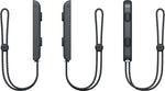 Nintendo Switch Joy-Con wrist strap accessories displayed against a white background, showing the black safety straps and controller attachment rails.