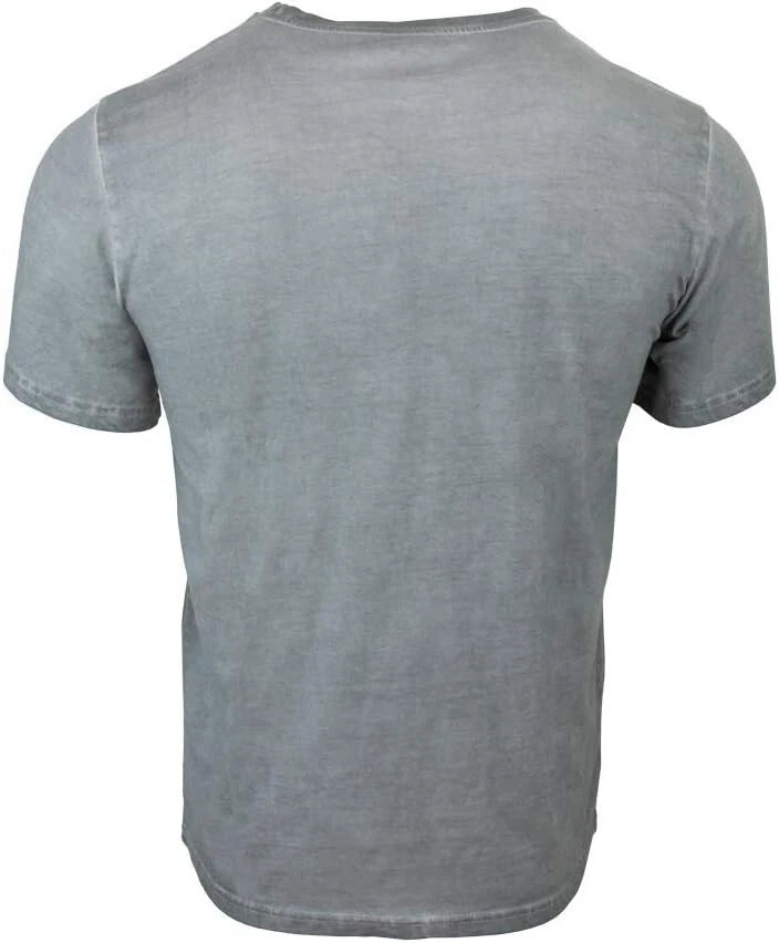 Back view of the Official PlayStation Japanese Logo T-Shirt in grey showing the plain short-sleeve design