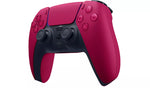 Rear view of the official Sony DualSense Cosmic Red PS5 wireless controller, showing the red back casing, ergonomic handles and shoulder buttons.