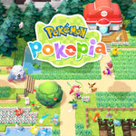 Pokémon Pokopia for Nintendo Switch 2 official game artwork, showing the colourful Pokémon world with green landscapes, familiar Pokémon and the Pokopia logo.