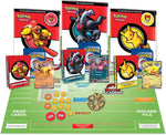 Pokémon TCG Battle Academy 2024 set contents featuring three Pokémon card decks, Pikachu ex, Armarouge ex and Darkrai ex, game board and accessories.