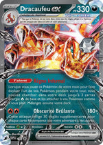 Close-up of a French Dracaufeu ex Pokémon card showing Charizard artwork and French attack text