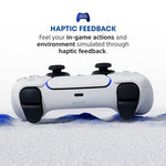 PS5 DualSense wireless controller haptic feedback feature showing immersive vibration feedback during gameplay
