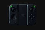 Razer Junglecat dual-sided Bluetooth gaming controller for Android and PC, showing the compact black design, analogue thumbsticks and gaming buttons.