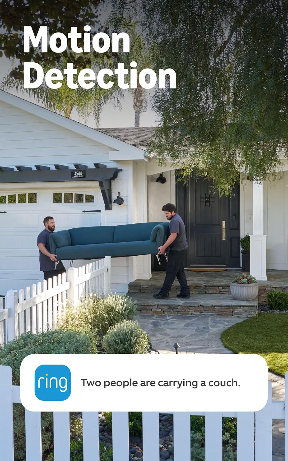 Ring Battery Video Doorbell 2K motion detection feature showing an alert for activity outside a home