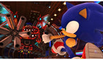 Sonic X Shadow Generations Nintendo Switch 2 gameplay showing Sonic the Hedgehog facing mechanical enemies in a colourful action-packed level.