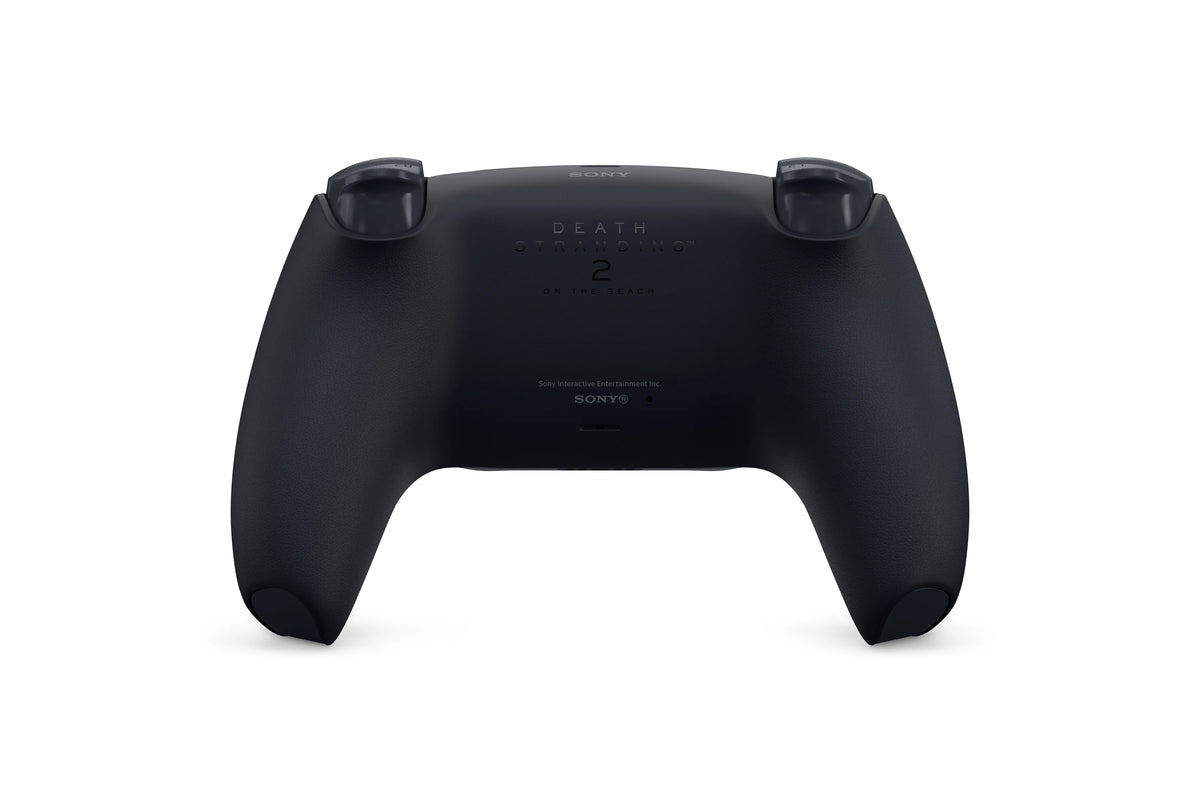 Rear view of the official Sony DualSense Death Stranding 2 Limited Edition PS5 wireless controller, showing the black back panel, textured grips and ergonomic shape.