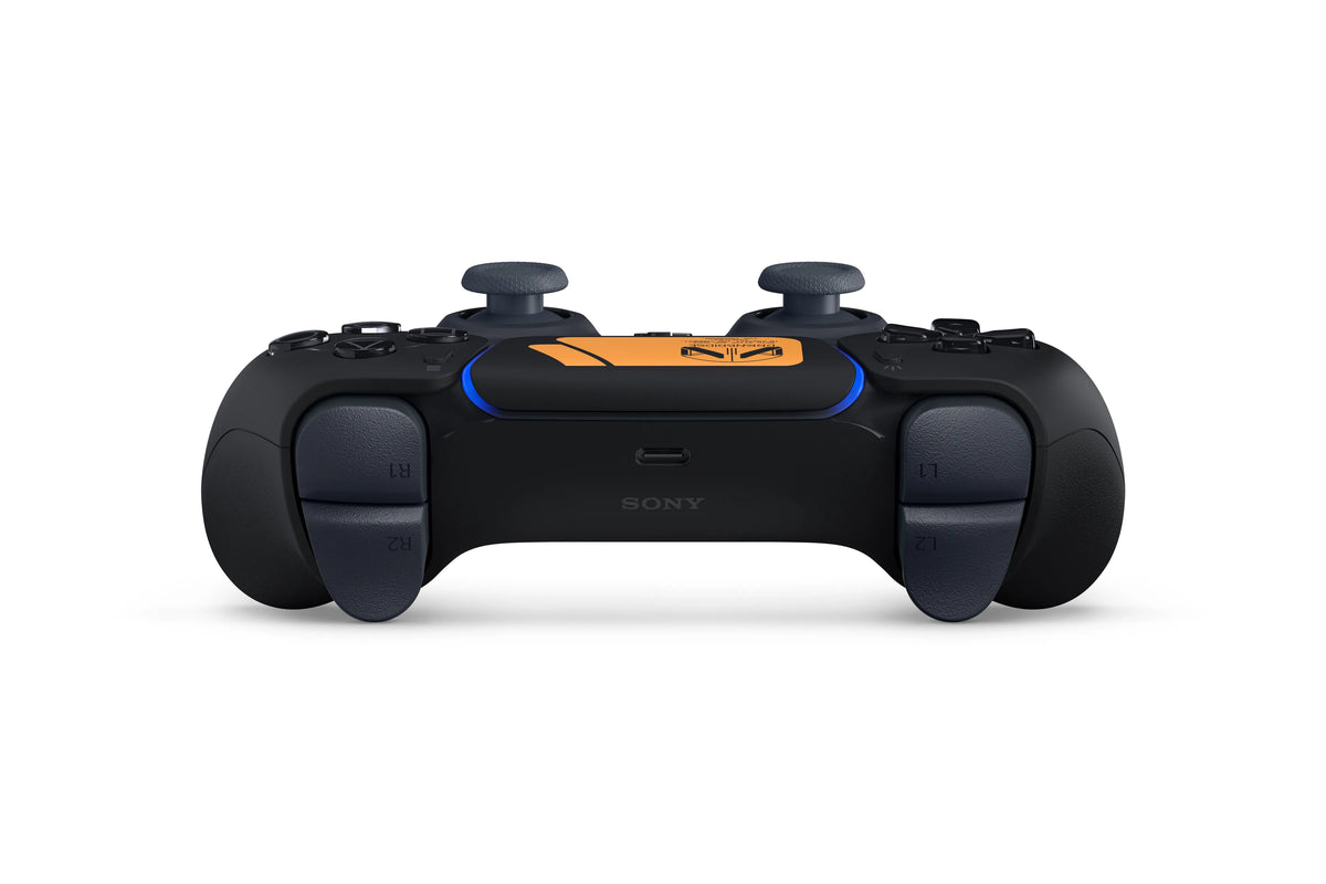 Sony PlayStation 5 DualSense Death Stranding 2 Limited Edition controller viewed from above, showing the shoulder buttons, triggers and black controller design.