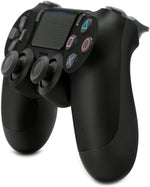 Rear view of the Sony DualShock 4 Jet Black wireless controller for PS4, showing its black casing, ergonomic grips and shoulder button design.