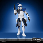 Clone Commander Rex Bracca Mission action figure posed with dual blasters and helmet from The Vintage Collection