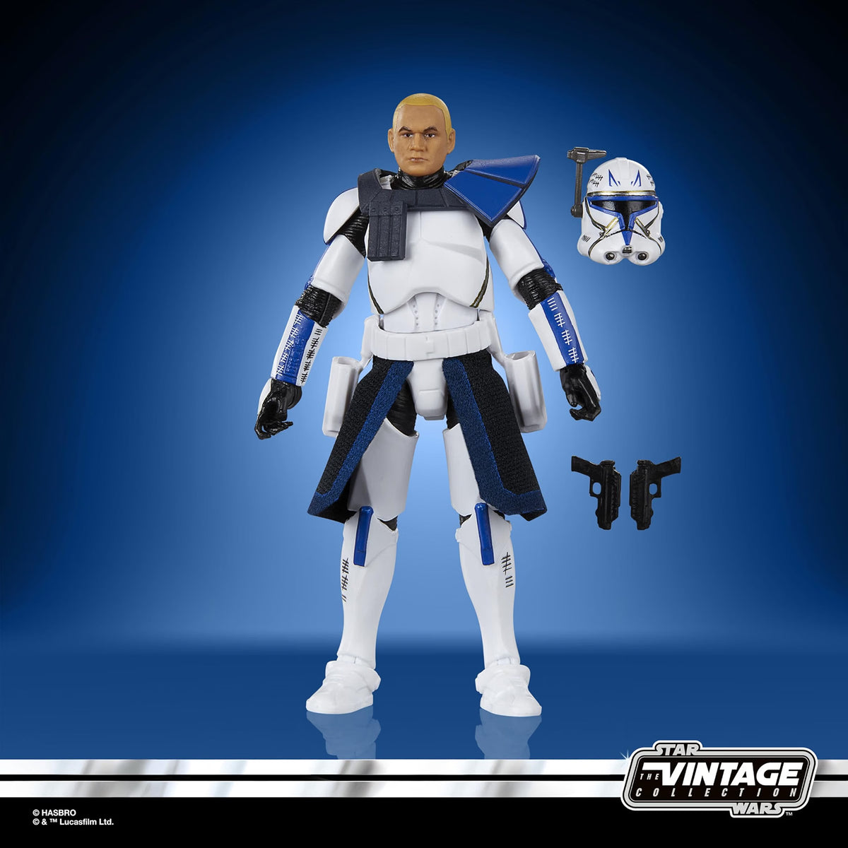 Star Wars The Vintage Collection Clone Commander Rex Bracca Mission figure with removable helmet and two blasters