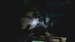 Until Dawn Rush of Blood PlayStation 4 VR gameplay featuring a dark, frightening environment illuminated by a flashlight during a first-person horror encounter.